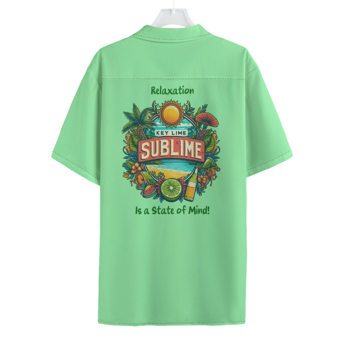 Key Lime Sublime Inaugural Vintage Retro Style Button up Hawaiian  