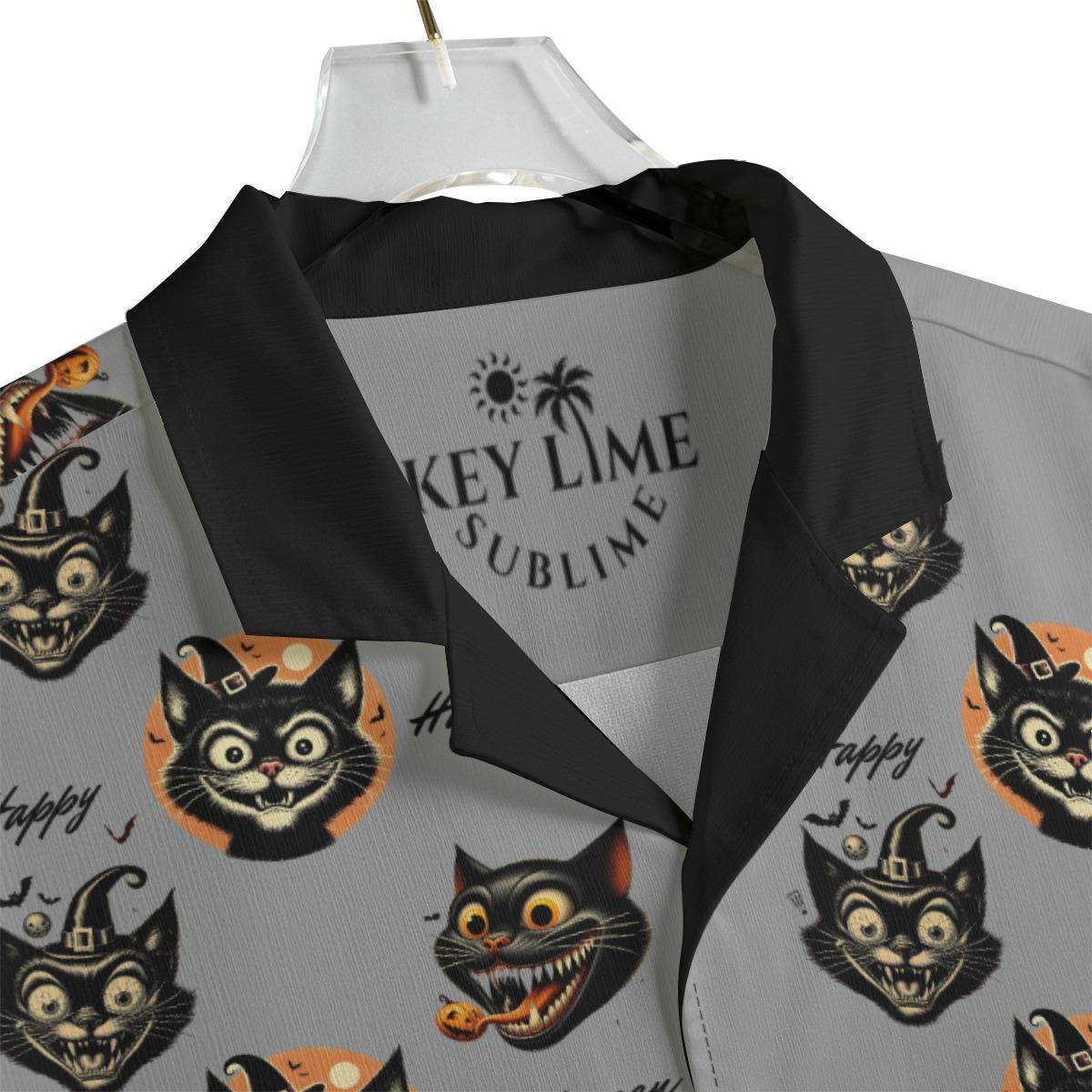 Halloween Cat Casual Men's Shirt Button Up Shirt Short Sleeve Party main image 1