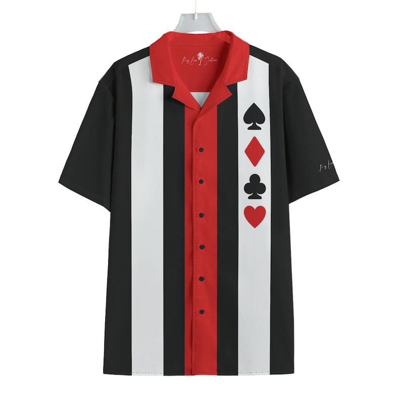 Poker Card Suit Bowling Shirt - Retro Casino Button Up - Etsy