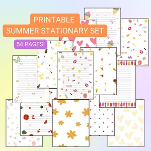 Summer Stationery Set, Watermelon, Pineapple (Digital Download)