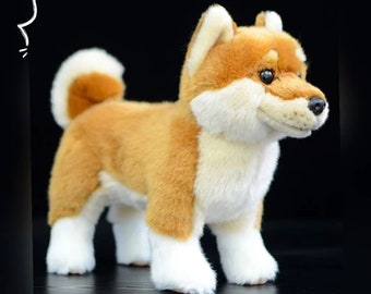 Cute dog doll simulation Japanese Shiba Inu doll standing dog plush toy simulation animal 28CM.