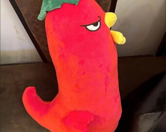 Chili Chicken, Adorable Plush Vegetable Chicken Doll “Soft, plush, stuffed animal, chili and chick plush doll.