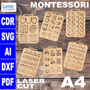 Archivos de corte láser Montessori, plantillas de madera Montessori, desarrollo infantil, juguete educativo, desarrollo infantil - SVG DFX