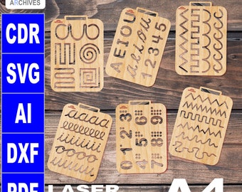 Montessori Laser Cut Files, Montessori Wood Templates, Child Development, Educational Toy, Child Development - SVG DFX