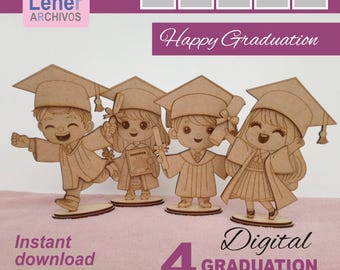 Laser Cut Graduation Figurines SVG-PDF Decorative Graduation Figures, Graduation Gifts, Party Decorations and Scrapbooking