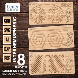 Tracing Board, DXF Montessori Lernspielzeug, Geschenk für Kinder, Feinmotorik, Interhemispheric Board SVG-PDF