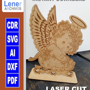 Engel ornament svg, doop ornament svg, laser gesneden engel decoratie svg, gepersonaliseerde engel svg, engel vleugels svg