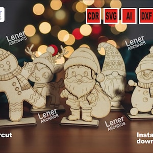Kit para colorear de Navidad para niños, adornos navideños SVG, archivo láser Navidad, Glowforge de Navidad PDF, adornos para colorear DXF