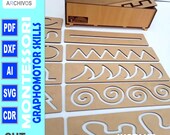 Juego para niños Montessori - Archivos digitales listos para láserSVG - DXF Graphomotor skills - Glowforge - Descarga instantánea CDR-AI
