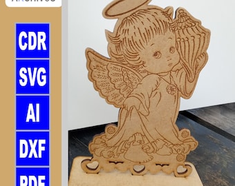 Angel for laser cutting SVG, Papercut Ornament, Angel Ornaments SVG, Angel svg for CNC, Laser Template angel, instant download