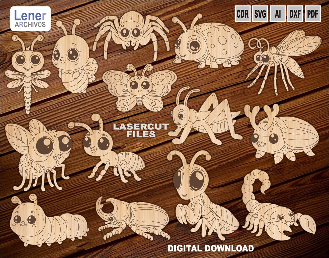 MDF Insects for Painting, Laser Cut File – SVG - PDF File for Painting ...