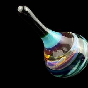Türkis Rauchglas Kreisel. Jedes ist ein Unikat. Einzigartige Sammler-Tops, tolle Geschenke, zum Spielen oder Ausstellen Hergestellt in den USA Bild 3