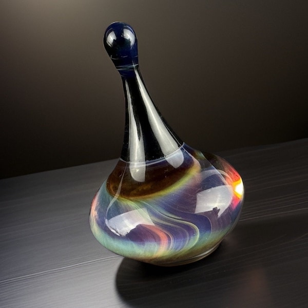 Purple Fantasy Glass Spinning Top. Each one is unique. One of a kind Collectible tops, great gifts, for play or display! Artisan made in USA
