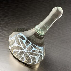 Dichroic Geometry Glass Spinning Top. Each one is unique. Collectible tops, great gifts, for play or display! Artisan made (#186)