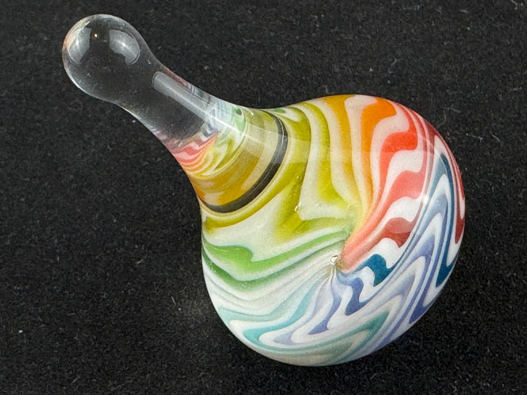 Handmade Glass Spinning Top. Each One is Unique. Colorful Glass Art