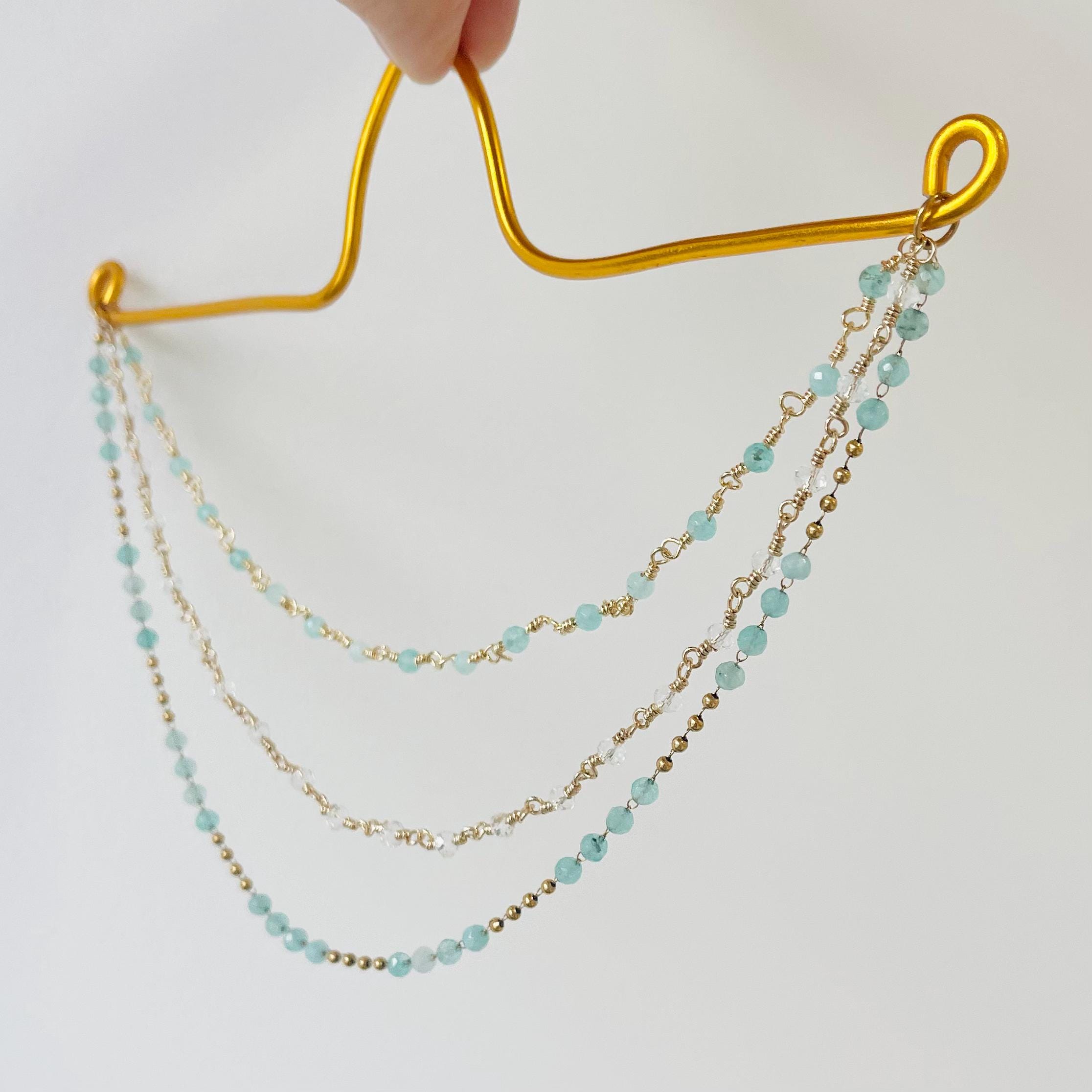 Spiritual Beaded Car Mirror Chain, Protective Gold Layered Charm, Road ...