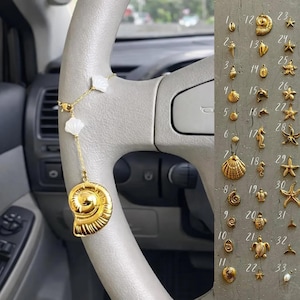 Kies je eigen charme Autobedel, achteruitkijkspiegelhanger schelp, autoaccessoire oceaanbescherming, aangepast spiritueel autodecor