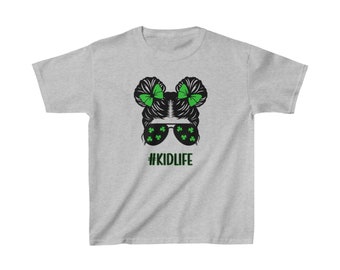 Kids St. Patricks Day Shirts, #KidLife Shirts, St. Patricks Day Tee, Little Kid With Buns Designs