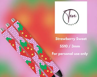 Strawberry Sweet SS10 or 3mm rhinestone template follow along. for personal use only.