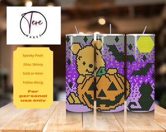 Spooky Pooh follow along template for 20oz. SS16 or 4mm rhinestone. for peronal use only.