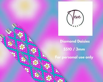 Diamond Daisies SS10 or 3mm rhinestone template follow along. for personal use only.
