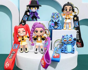 KPOP Demon Hunters Harajuku Style Key Ring for Kids
