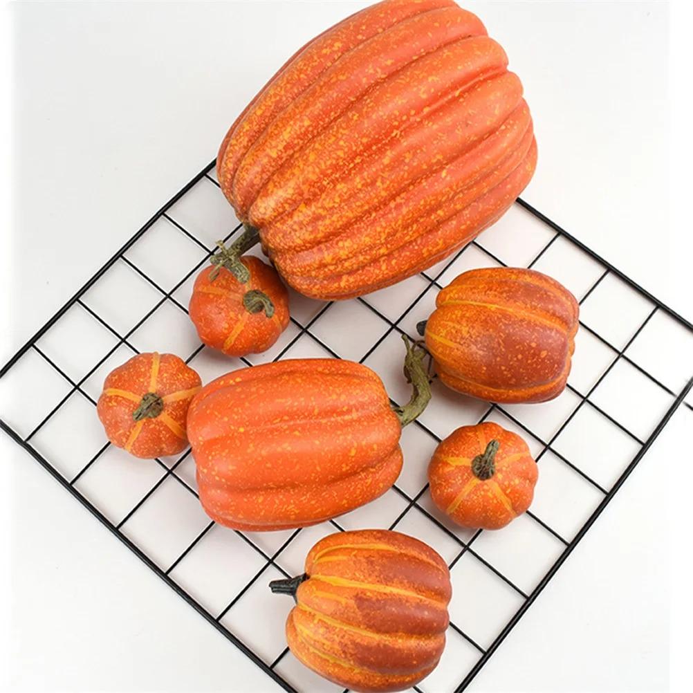 7‑Piece Simulation Artificial Pumpkin Set (Etsy)