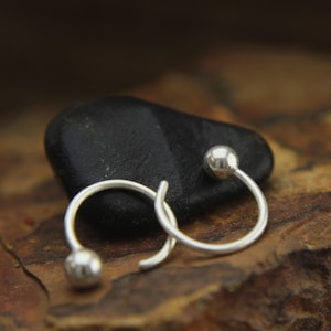 Handmade 999 Silver Open Hoop Earrings, Minimalist Jewelry Perfect as Hugging Hoops, everyday Simple Punk Style Fashion Earrings Ideal Gifts