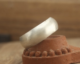 Anello di fidanzamento in argento puro 999 da 8 mm – Realizzato a mano, a mezza tonda, impilabile o da pollice.
