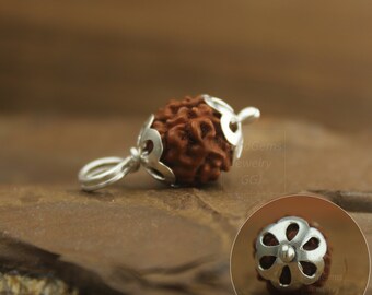 Ciondolo Rudraksha in argento 999: ciondolo yoga spirituale