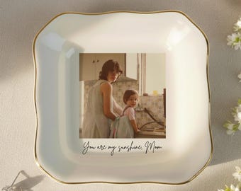 Mothers Day Gift for Mom, Custom Photo Trinket Tray, Custom Ring Dish with Picture, Gift for Grandma, Mom Gift from Daughter, Birthday Gift