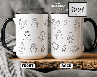 Chicken Mug, Farm Girl, Farmer Gift,Cute chicken, chicken theme gift for women, chicken gift idea, Personalized Cute Chicken Mug, Coffee mug