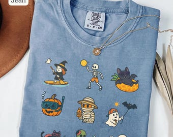Summerween Ghost Pumpkin Shirt, Halloween Ghost Shirts, Spooky Summer, Halloween Crewneck, Comfort Colors Halloween Tshirt, Spooky Season