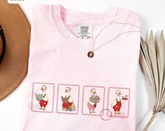 Comfort Colors Reading Tshirt Silly Goose Teacher Shirt Bookish Gifts for Librarian Shirt Book Lover Gift Stamp Shirts Valentine's day