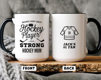 Personalized Hockey Mom Mug: Player Name & Number