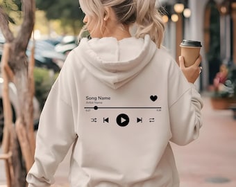 Custom Music Hoodie, Singer Name Hoodie, Music Lover Hoodie, Sweatshirt with Song Lyrics, Favorite Song Hoodie, Personalized Concert Hoodie