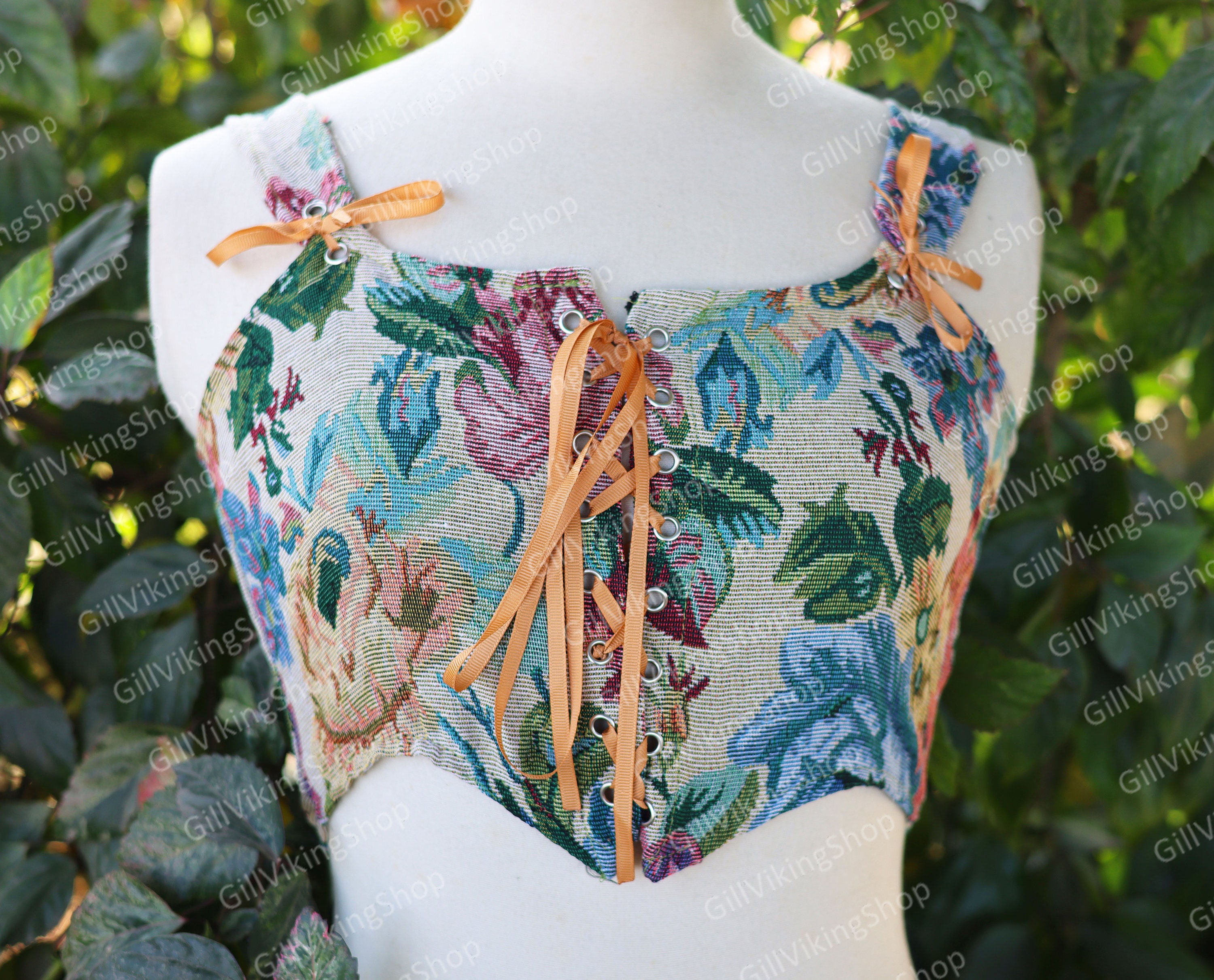 Renaissance Bustier Corset Top, Medieval Overbust Lace up Corset, Fairy ...
