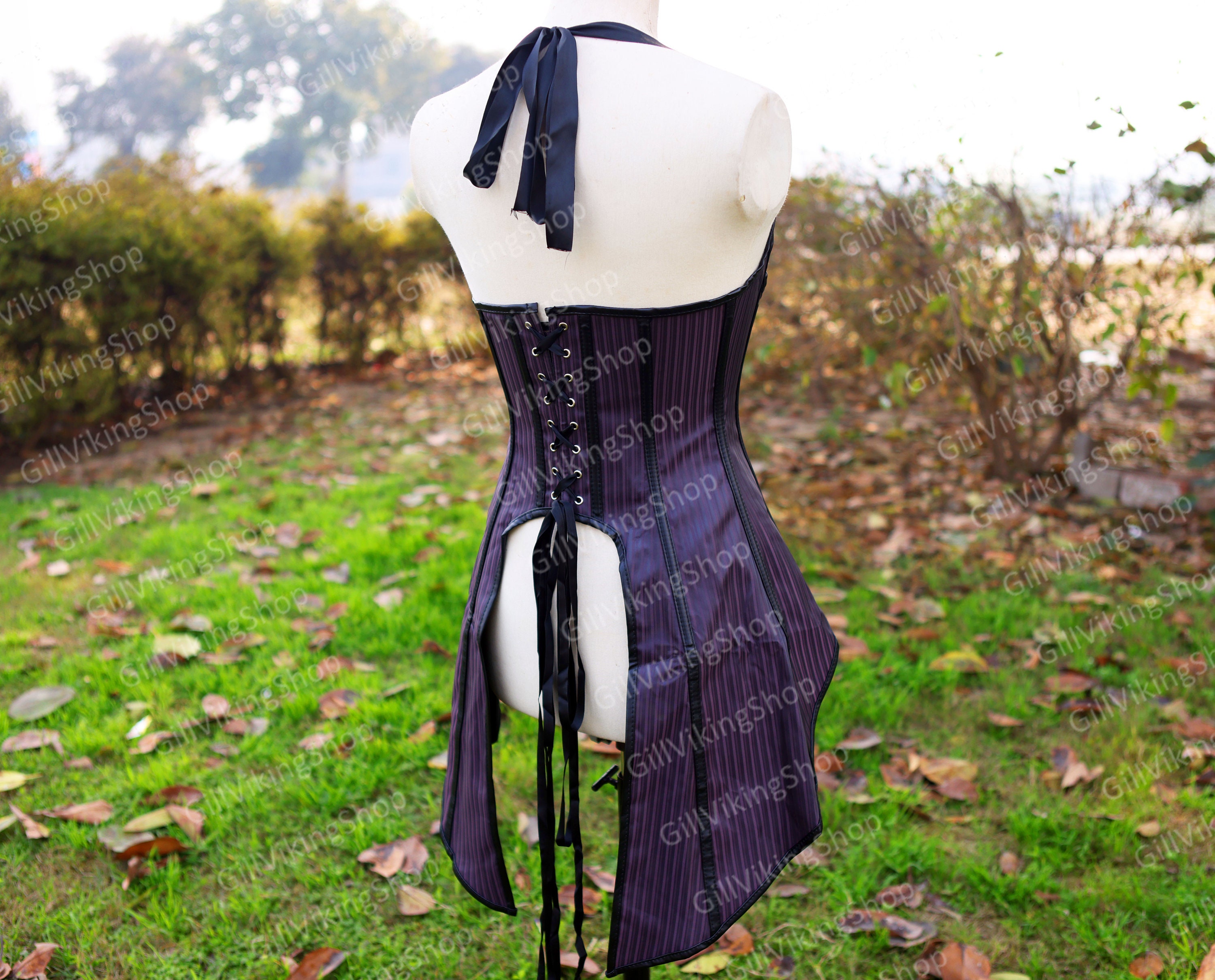 Renaissance Corset Tops SHYMMUO Women's Black Gold Corset Top