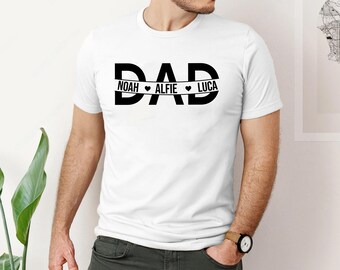 Personalized Dad Shirt, Custom Dad Shirt with Kids Names, New Dad Gift, Father's Day Shirt, Cute Daddy Shirt, Unique Birthday Gift for Papa