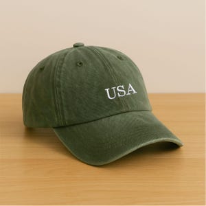 USA Baseball Cap, Embroidered USA Cap, American Flag Hat, Patriotic Cap, 4th of July Hat, Minimalist USA Dad Hat, Trendy Memorial Day Gift