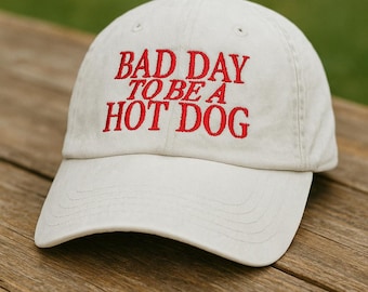 Gorra de perrito caliente bordada, gorra "Mal día para ser perrito caliente", gorra para el 4 de julio para mujer, gorra de perrito caliente de Costco, gorra de béisbol estadounidense, gorra del Día de los Caídos