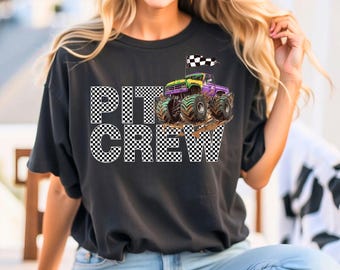 Pit Crew Monster Truck Jam Shirt, Race Day Shirt, Offroad Race Shirt, Pit Crew Checkered Shirt, New Mom Crewneck Shirt, Racing Lover Gift