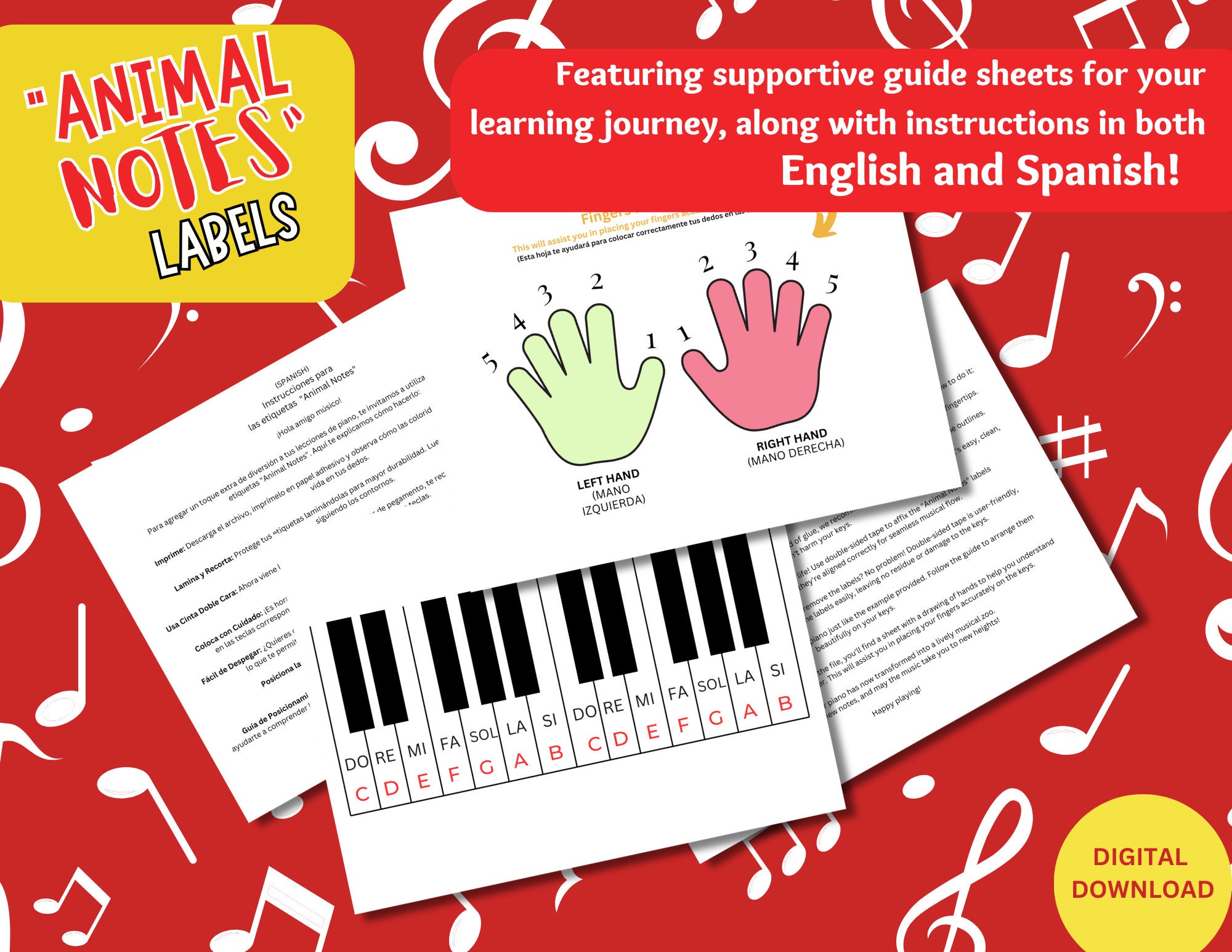 Color Coded Piano keyboard Stickers printable - Il Fullxfull.5646891449 8g37