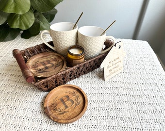 new home gift basket with coaster and mugs housewarming gift basket couple gift custom coaster set moving gift for friend closing gift buyer