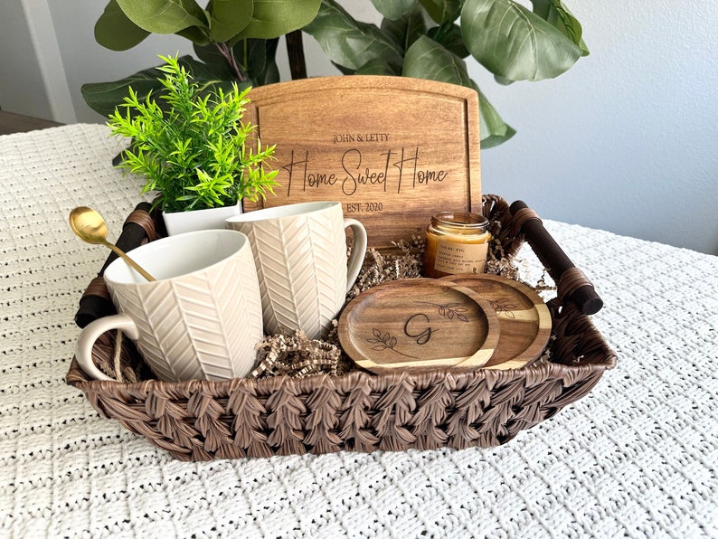 Housewarming gift basket new home gift for couple unique gift realtor closing gift for buyers personalized gift basket custom wedding gift