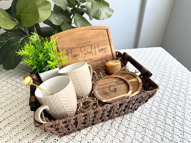 Housewarming gift basket new home gift for couple unique gift realtor closing gift for buyers personalized gift basket custom wedding gift
