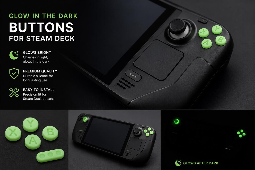 Glow in the Dark Steam Deck Buttons & Thumbstick Caps Set - Etsy