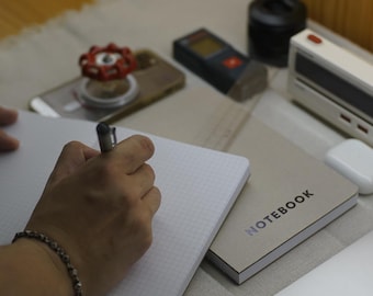 A5 Lay Flat Notebook: Graph & Blank Paper, Exposed Spine (2pcs)