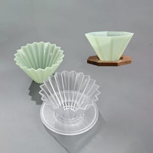 Origami Style Coffee Dripper with Base - AS Resin - V60 Compatible