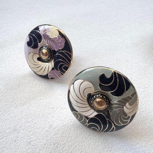 Tiradores de cajón Cloisonné estilo Ukiyo-e - Perillas de gabinete con patrón de onda - Decoración única para el hogar